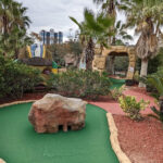 Golf Hole with Narrow Turf Path and Raised Edges